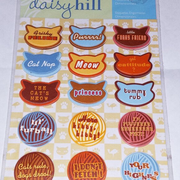 🎯 10 for $10 / Daisy Hill Kitty Cat Dimensional Stickers, Scrapbooking Stickers - Picture 1 of 1